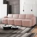 Sofá Cama para Sala de Estar 4 Lugares 316cm Montserrat K01 Veludo Rosê - Lyam Decor
