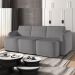 Sofá Cama para Sala de Estar 4 Lugares 336cm Montserrat K01 Bouclê Cinza - Lyam Decor