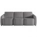 Sofá Cama para Sala de Estar 4 Lugares 336cm Montserrat K01 Bouclê Cinza - Lyam Decor