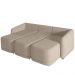 Sofá Cama para Sala de Estar 4 Lugares 336cm Montserrat K01 Linho Bege - Lyam Decor