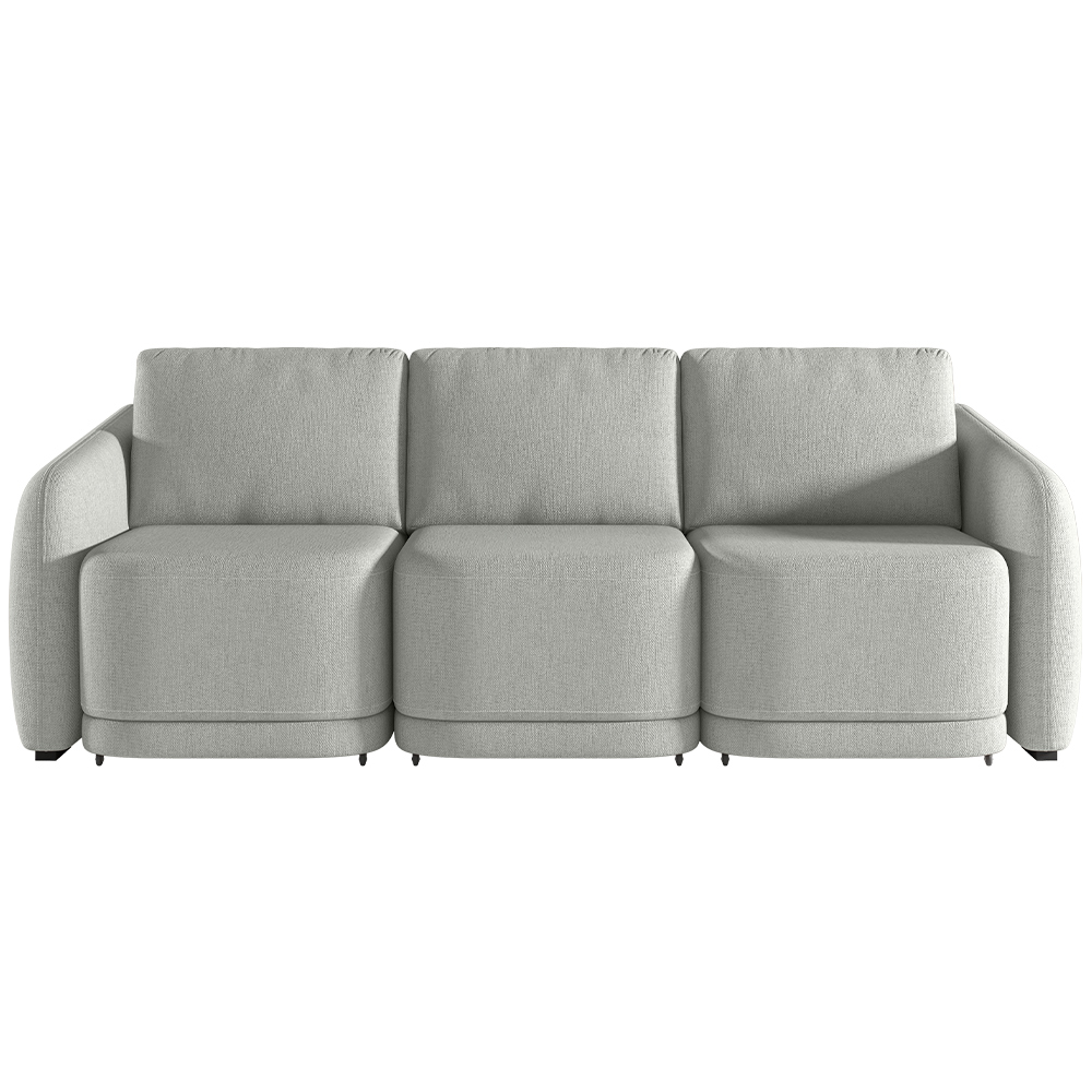 Sofá Cama para Sala de Estar 4 Lugares 336cm Montserrat K01 Linho Cinza - Lyam Decor
