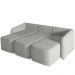 Sofá Cama para Sala de Estar 4 Lugares 336cm Montserrat K01 Linho Cinza - Lyam Decor