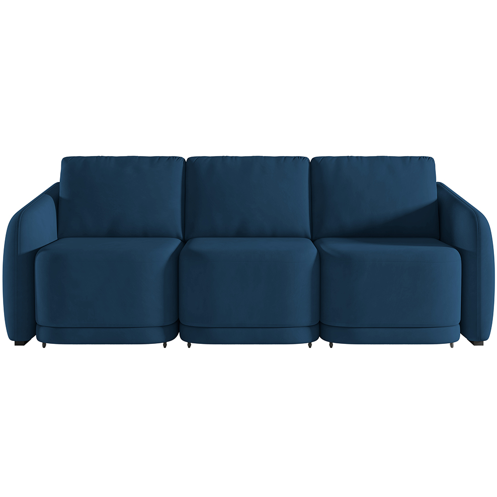 Sofá Cama para Sala de Estar 4 Lugares 336cm Montserrat K01 Veludo Azul Marinho - Lyam Decor