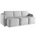 Sofá Cama para Sala de Estar 4 Lugares 336cm Montserrat K01 Veludo Cinza - Lyam Decor