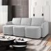 Sofá Cama para Sala de Estar 4 Lugares 336cm Montserrat K01 Veludo Cinza - Lyam Decor