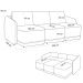 Sofá Cama para Sala de Estar 4 Lugares 336cm Montserrat K01 Veludo Cinza - Lyam Decor