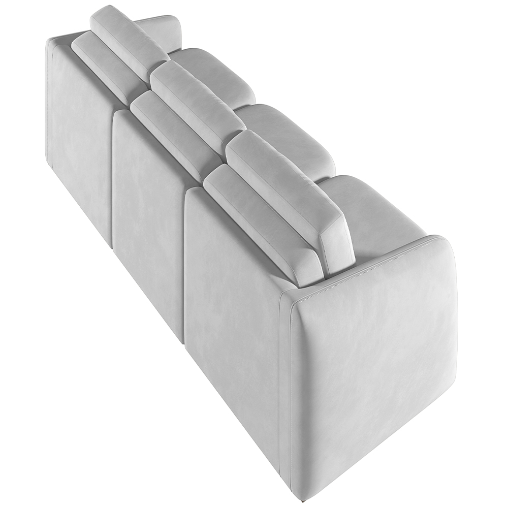 Sofá Cama para Sala de Estar 4 Lugares 336cm Montserrat K01 Veludo Cinza - Lyam Decor
