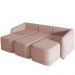 Sofá Cama para Sala de Estar 4 Lugares 336cm Montserrat K01 Veludo Rosê - Lyam Decor