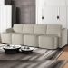 Sofá Cama para Sala de Estar 4 Lugares 356cm Montserrat K01 Bouclê Bege - Lyam Decor