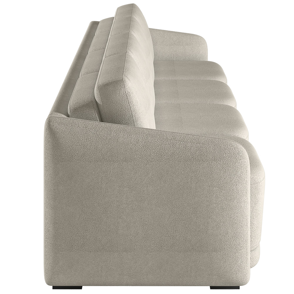 Sofá Cama para Sala de Estar 4 Lugares 356cm Montserrat K01 Bouclê Bege - Lyam Decor
