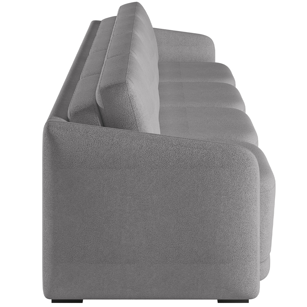 Sofá Cama para Sala de Estar 4 Lugares 356cm Montserrat K01 Bouclê Cinza - Lyam Decor