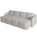 Sofá Cama para Sala de Estar 4 Lugares 356cm Montserrat K01 Bouclê Creme - Lyam Decor