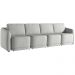 Sofá Cama para Sala de Estar 4 Lugares 356cm Montserrat K01 Linho Cinza - Lyam Decor