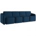 Sofá Cama para Sala de Estar 4 Lugares 356cm Montserrat K01 Veludo Azul Marinho - Lyam Decor