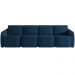 Sofá Cama para Sala de Estar 4 Lugares 356cm Montserrat K01 Veludo Azul Marinho - Lyam Decor