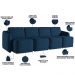 Sofá Cama para Sala de Estar 4 Lugares 356cm Montserrat K01 Veludo Azul Marinho - Lyam Decor