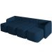 Sofá Cama para Sala de Estar 4 Lugares 356cm Montserrat K01 Veludo Azul Marinho - Lyam Decor