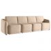 Sofá Cama para Sala de Estar 4 Lugares 356cm Montserrat K01 Veludo Bege - Lyam Decor