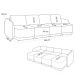 Sofá Cama para Sala de Estar 4 Lugares 356cm Montserrat K01 Veludo Cinza - Lyam Decor