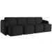 Sofá Cama para Sala de Estar 4 Lugares 356cm Montserrat K01 Veludo Preto - Lyam Decor