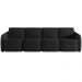Sofá Cama para Sala de Estar 4 Lugares 356cm Montserrat K01 Veludo Preto - Lyam Decor