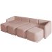 Sofá Cama para Sala de Estar 4 Lugares 356cm Montserrat K01 Veludo Rosê - Lyam Decor
