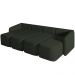Sofá Cama para Sala de Estar 4 Lugares 356cm Montserrat K01 Veludo Verde - Lyam Decor