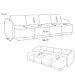 Sofá Cama para Sala de Estar 4 Lugares 396cm Montserrat K01 Bouclê Creme - Lyam Decor