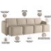 Sofá Cama para Sala de Estar 4 Lugares 396cm Montserrat K01 Linho Bege - Lyam Decor