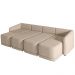 Sofá Cama para Sala de Estar 4 Lugares 396cm Montserrat K01 Linho Bege - Lyam Decor