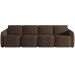 Sofá Cama para Sala de Estar 4 Lugares 396cm Montserrat K01 Veludo Marrom - Lyam Decor
