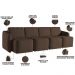 Sofá Cama para Sala de Estar 4 Lugares 396cm Montserrat K01 Veludo Marrom - Lyam Decor
