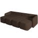 Sofá Cama para Sala de Estar 4 Lugares 396cm Montserrat K01 Veludo Marrom - Lyam Decor