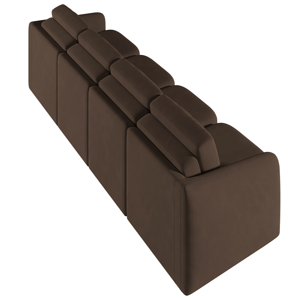 Sofá Cama para Sala de Estar 4 Lugares 396cm Montserrat K01 Veludo Marrom - Lyam Decor