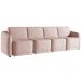 Sofá Cama para Sala de Estar 4 Lugares 396cm Montserrat K01 Veludo Rosê - Lyam Decor