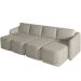 Sofá Cama para Sala de Estar 5 Lugares 436cm Montserrat K01 Bouclê Bege - Lyam Decor