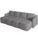 Sofá Cama para Sala de Estar 5 Lugares 436cm Montserrat K01 Bouclê Cinza - Lyam Decor