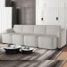 Sofá Cama para Sala de Estar 5 Lugares 436cm Montserrat K01 Bouclê Creme - Lyam Decor