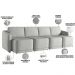 Sofá Cama para Sala de Estar 5 Lugares 436cm Montserrat K01 Linho Cinza - Lyam Decor