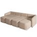Sofá Cama para Sala de Estar 5 Lugares 436cm Montserrat K01 Veludo Bege - Lyam Decor