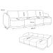 Sofá Cama para Sala de Estar 5 Lugares 436cm Montserrat K01 Veludo Cinza - Lyam Decor