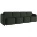Sofá Cama para Sala de Estar 5 Lugares 436cm Montserrat K01 Veludo Verde - Lyam Decor
