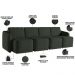 Sofá Cama para Sala de Estar 5 Lugares 436cm Montserrat K01 Veludo Verde - Lyam Decor