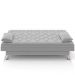 Sofá Cama para Sala de Estar Quarto 193cm Lia M03 Veludo Cinza - Lyam Decor