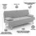 Sofá Cama para Sala de Estar Quarto 193cm Lia M03 Veludo Cinza - Lyam Decor