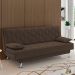 Sofá Cama para Sala de Estar Quarto 193cm Lia M03 Veludo Marrom - Lyam Decor