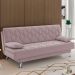 Sofá Cama para Sala de Estar Quarto 193cm Lia M03 Veludo Rosê - Lyam Decor