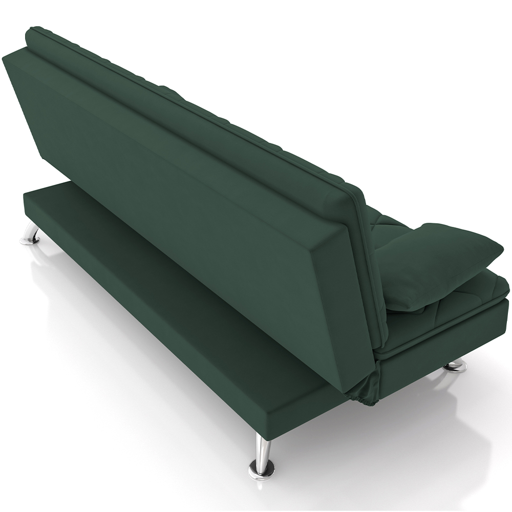 Sofá Cama para Sala de Estar Quarto 193cm Lia M03 Veludo Verde Musgo - Lyam Decor