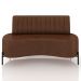 Sofá Chaise 2 Lugares Sala Living 135cm Pés Industrial Cayman K01 Couríssimo Marrom - Lyam Decor