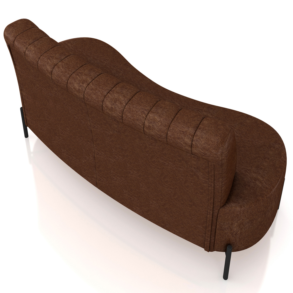 Sofá Chaise 2 Lugares Sala Living 135cm Pés Industrial Cayman K01 Couríssimo Marrom - Lyam Decor